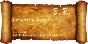 Barasits Rudolf névjegykártya